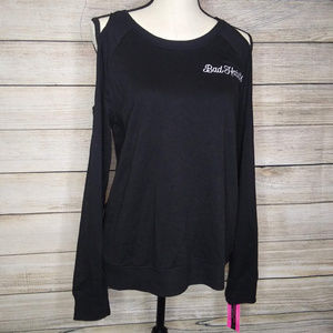 Athletic Cold Shoulder Black Longsleeve top Size M